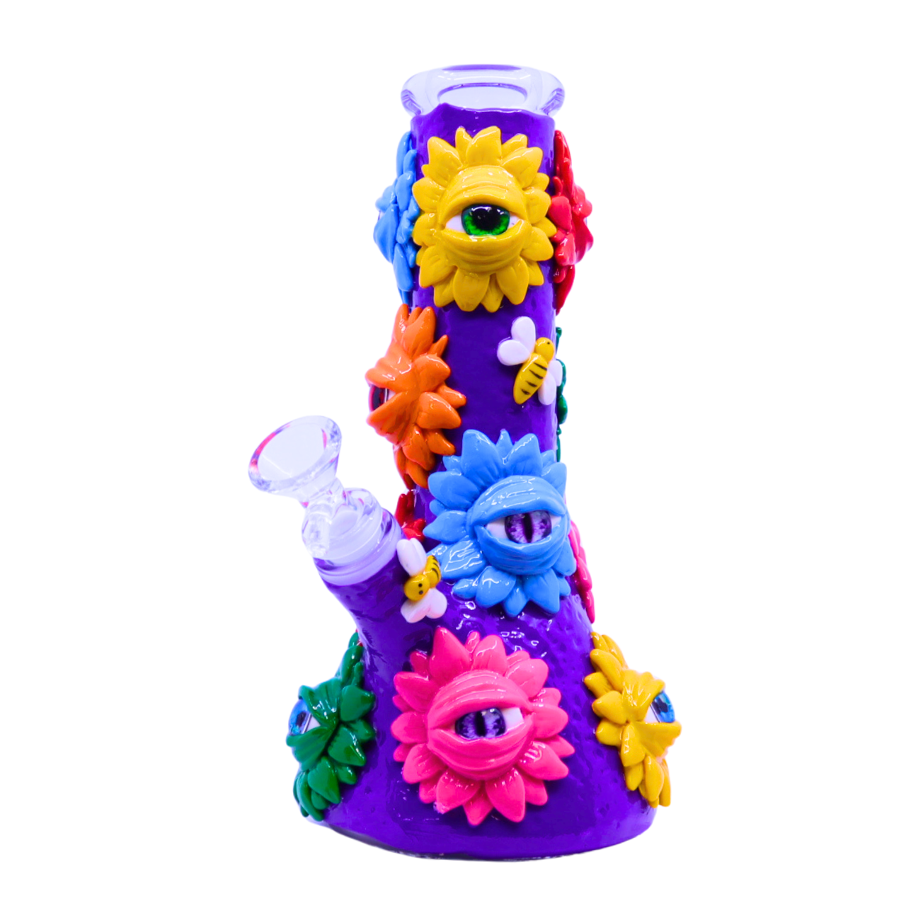 PREMIUM GLASS FLOWERS DESIGN HANDCRAFTED WATERPIPE (WP-628)